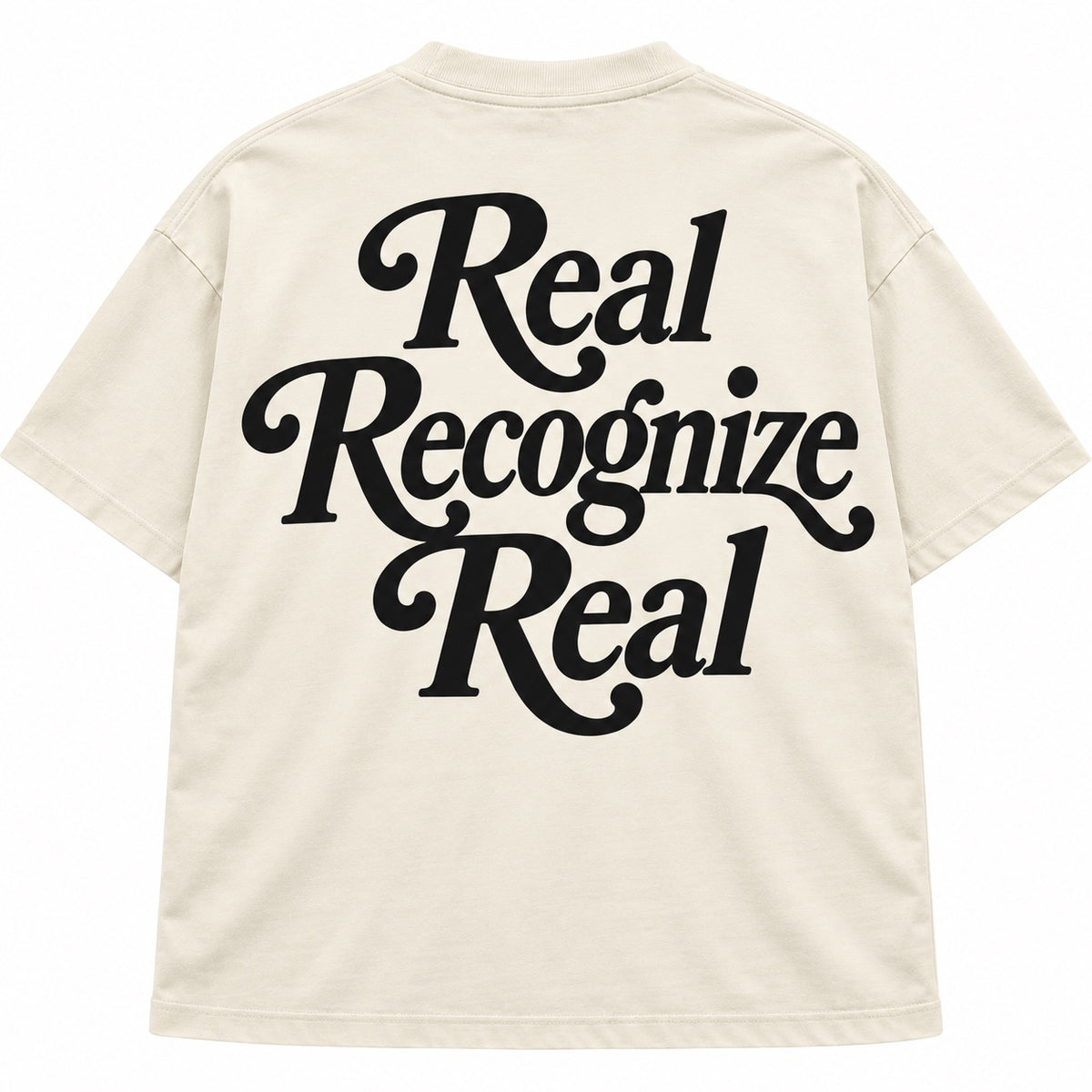 Real Recognize Real 02 Script Tee - Cream Back