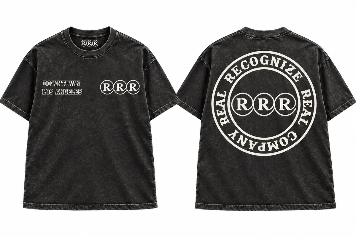 Real Recognize Real Signature T-Shirt - Acid Wash Black